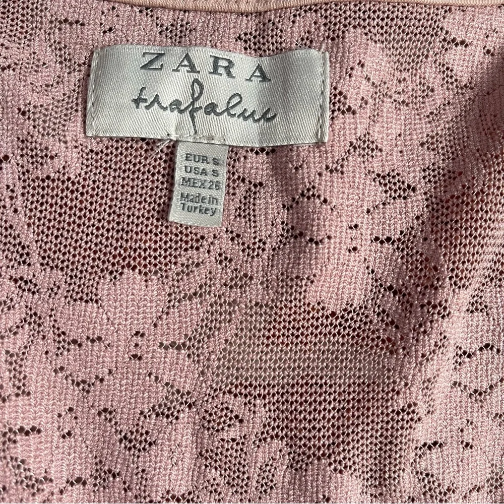 Zara Trafaluc Dusty Pink Lace Peplum Top US S - Picture 3 of 4